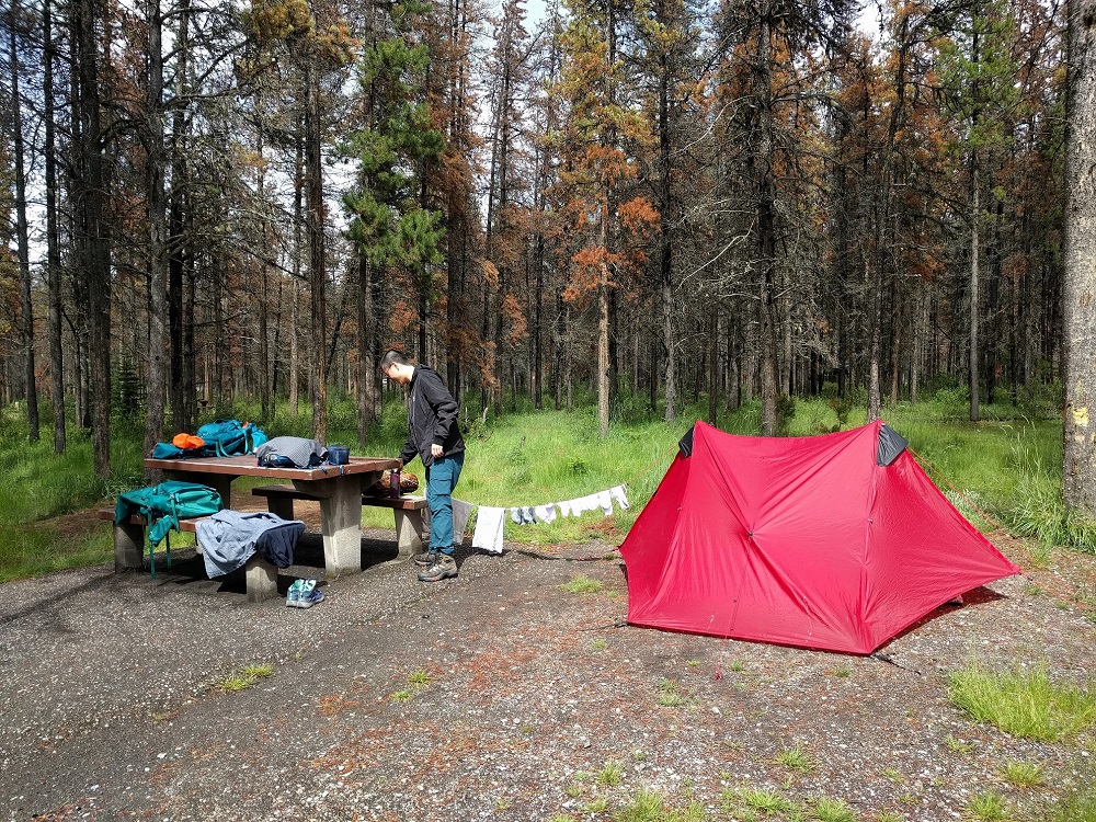 our tent setup in jasper