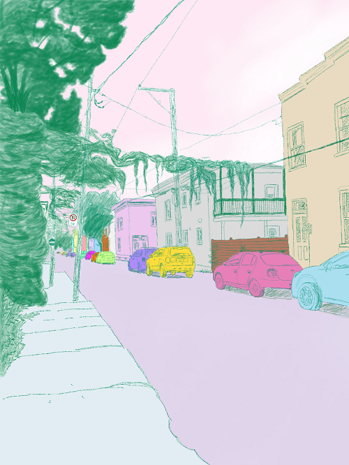 my sketch of a qc street